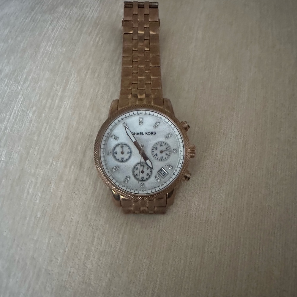 Michael Kors Gold Watch with White Dial